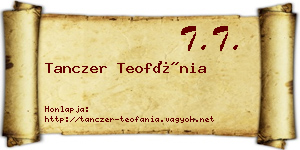 Tanczer Teofánia névjegykártya